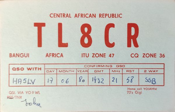 My QSL cards for DXCC